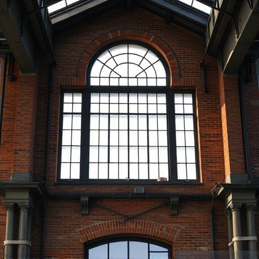 Architectural detail shot highlighting the large windows of The Loft