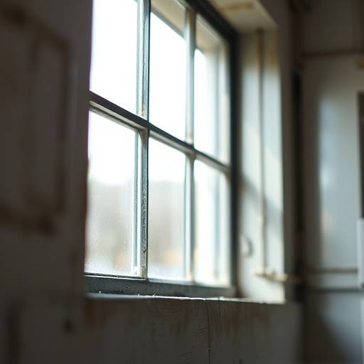 Close-up of the industrial-style windows in The Loft studio