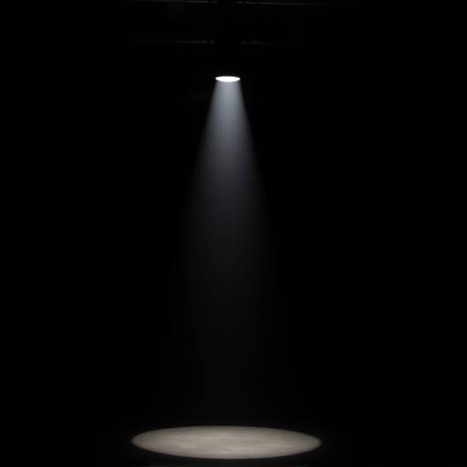 Contrasting dark studio room with a single spotlight on a subject