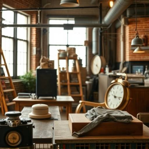 Detail shot of a vintage prop set within The Loft's industrial ambiance