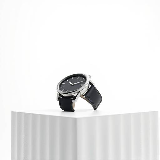 Product photography of a sleek modern watch on The Gallery's white cyc wall